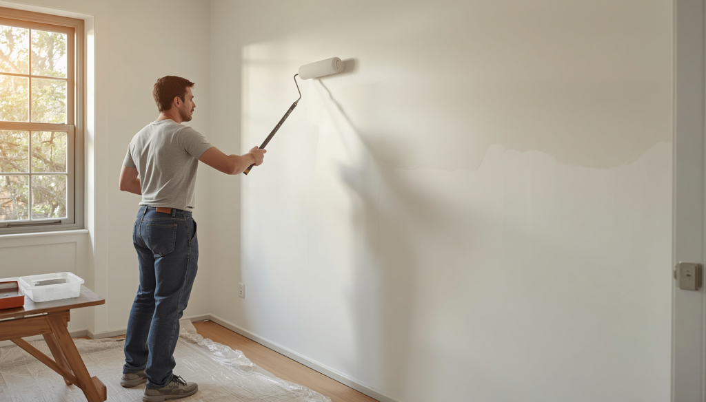 Professional primer application interior painting